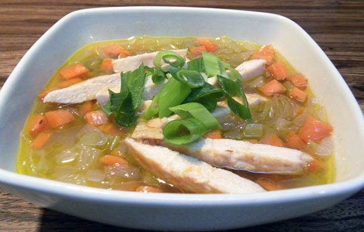 ASIAN CHICKEN SOUP WITH NOODLES & DUCK SAUCE