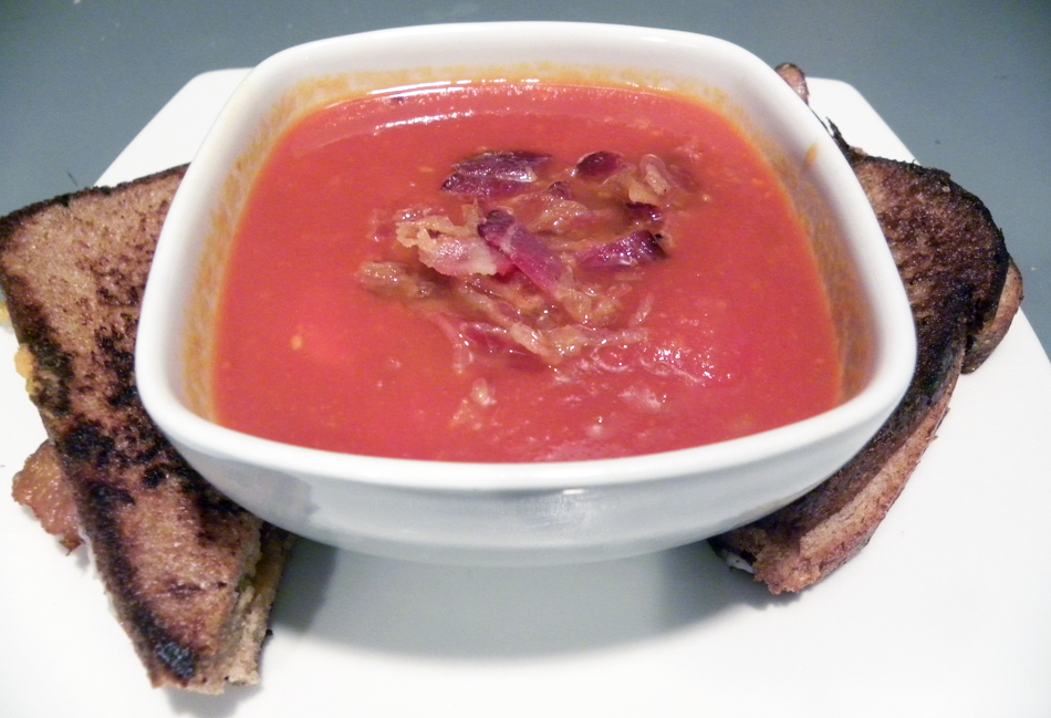 Roasted Tomato Soup and Grilled Cheese “Sammich”