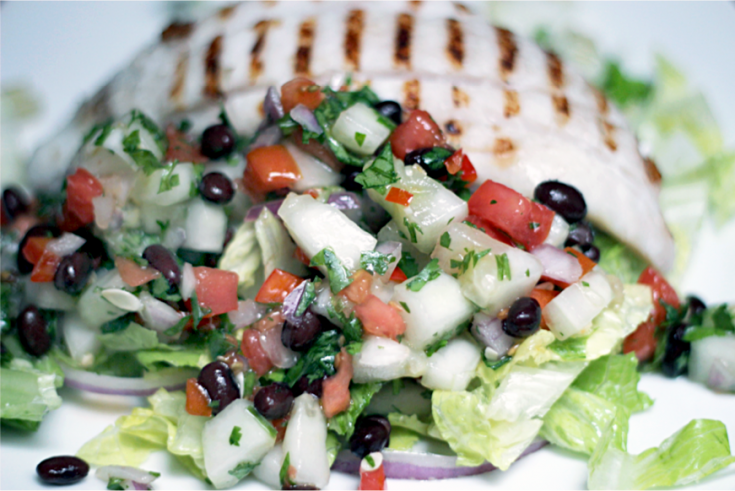GRILLED FISH WITH BLACK BEAN SALSA