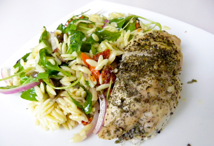 ORZO SALAD WITH ROASTED CHICKEN